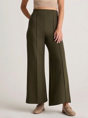 Quince Espresso Wide-Leg High-Rise Pants